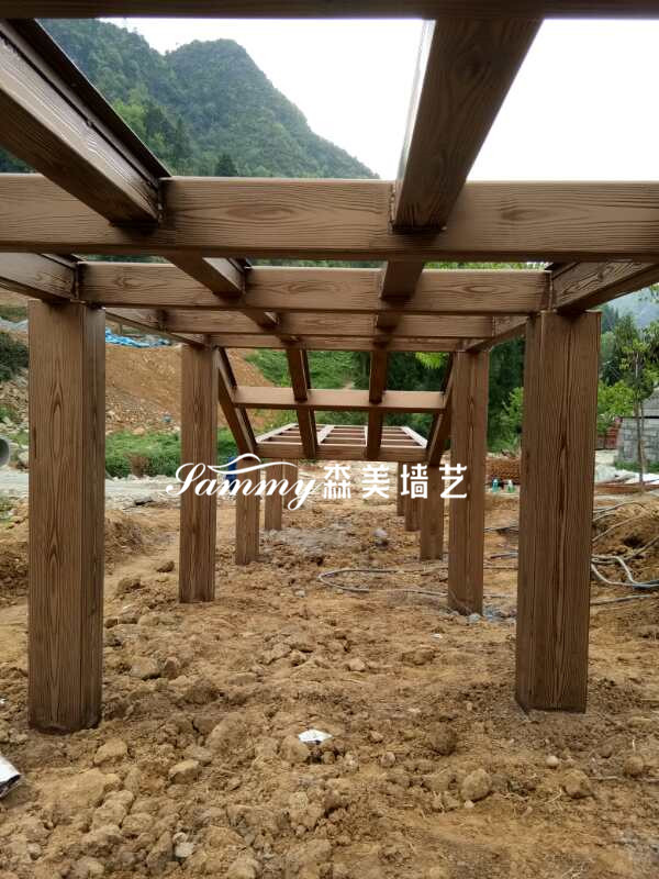 貴州省畢節(jié)市大方縣星宿苗族鋼構廊橋木紋漆項