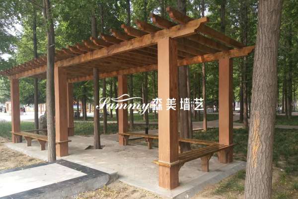 河南濮陽(yáng)華龍區(qū)中原綠色莊園景區(qū)混凝土長(zhǎng)廊木